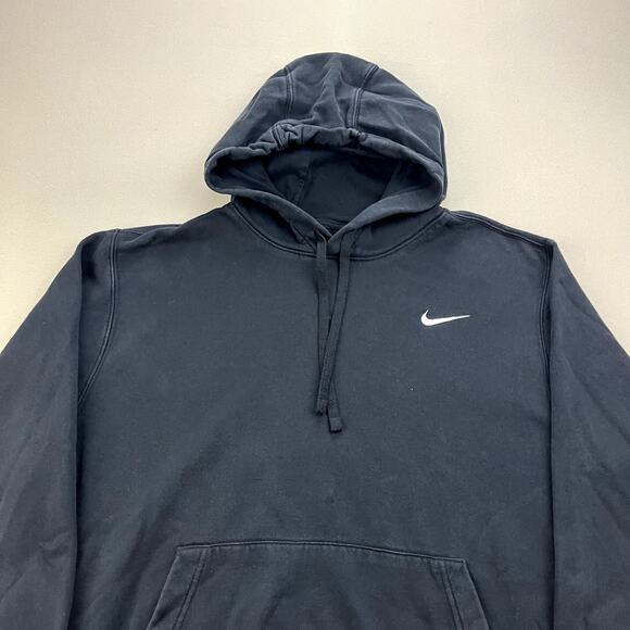 Nike Hoodie Sweatshirt Mens Large Black Pullover Swoosh Logo Sportswear Athletic - Picture 2 of 10